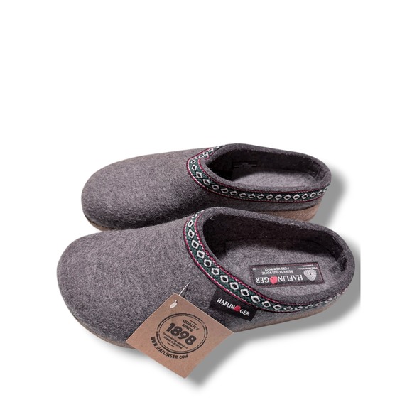 NIB Haflinger Classic Clogs GZ Franzl, anthracite gray Wool Slippers Sz 39 US 8 - Picture 6 of 16